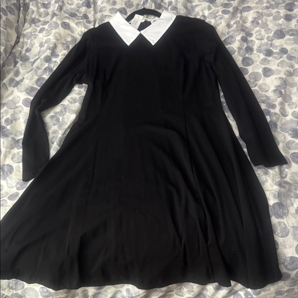 Black Dress with White Collar